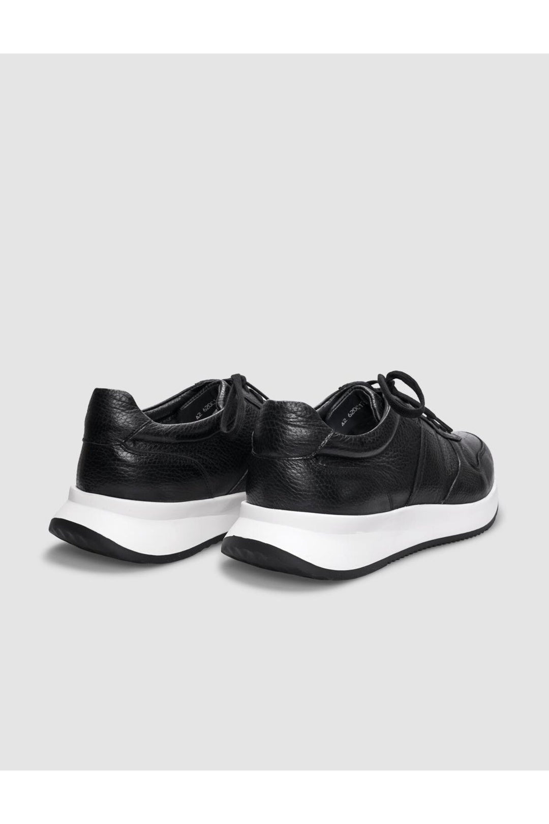 Cabani Shoes Chaussures de sport pour hommes en cuir véritable noires à lacets - Noir