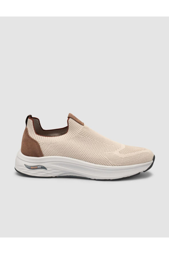 Cabani Shoes Baskets de sport pour hommes en tricot beige - Beige