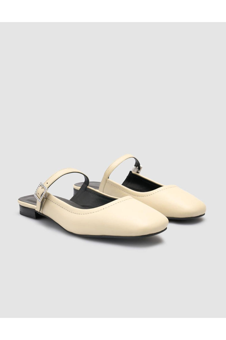 Cabani Shoes %100 Cuir Véritable Ballerines Femme Beige - Beige