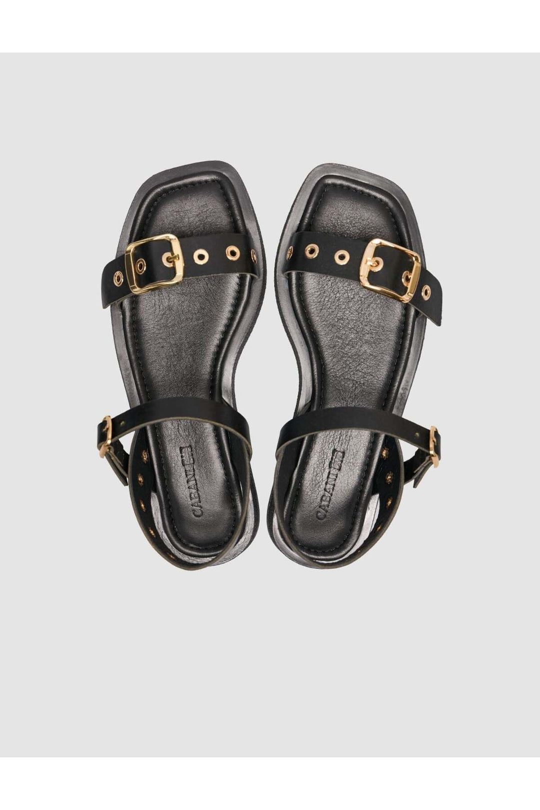 Cabani Shoes Sandales pour femmes en cuir véritable avec boucle noire - Multicolore