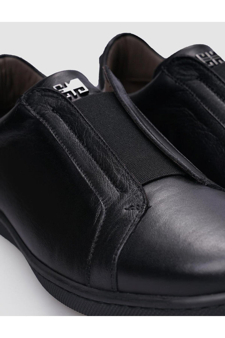 Cabani Shoes %100 Cuir véritable Noir Baskets homme à lacets - Noir