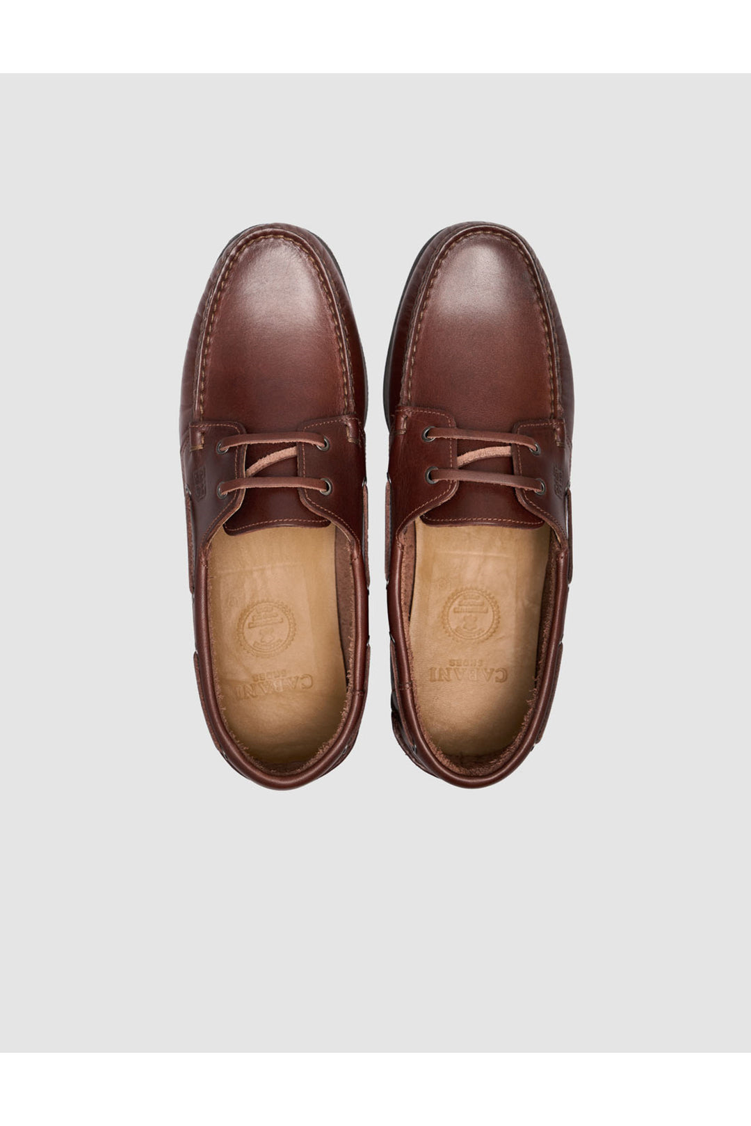 Cabani Shoes Kylavex Chaussures de bateau en cuir véritable marron à lacets pour le quotidien - Marron