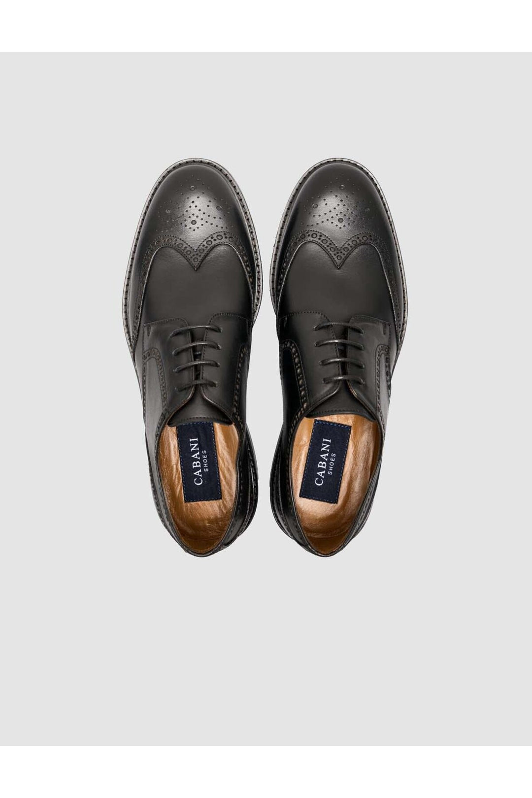 Cabani Shoes %100 Cuir véritable chaussure classique pour homme en cuir noir avec motifs - Noir