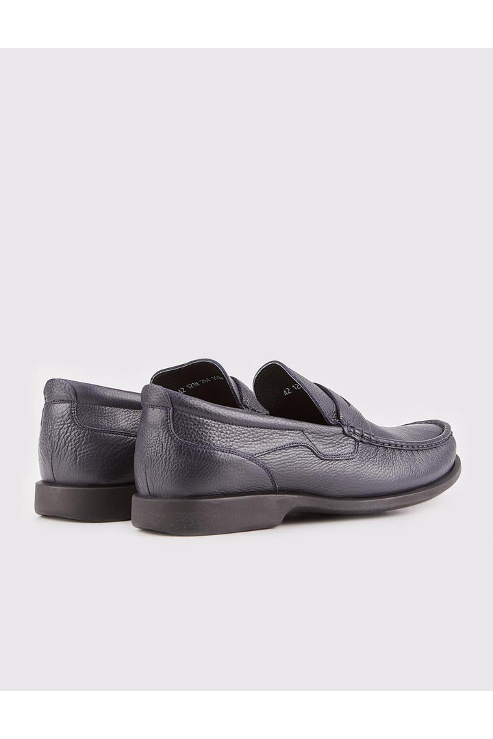 Cabani Shoes Chaussures Loafers pour hommes en cuir véritable sans lacets bleu marine. - Bleu marine
