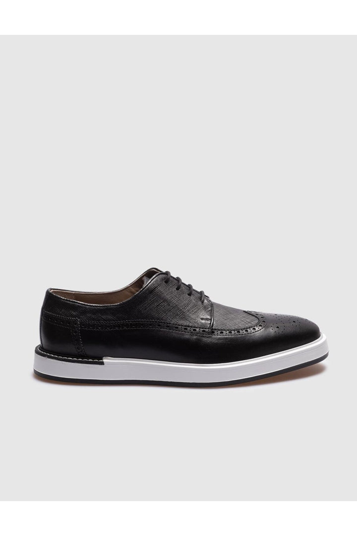 Cabani Shoes Chaussures de ville pour hommes en cuir véritable noires à lacets - Multicolore