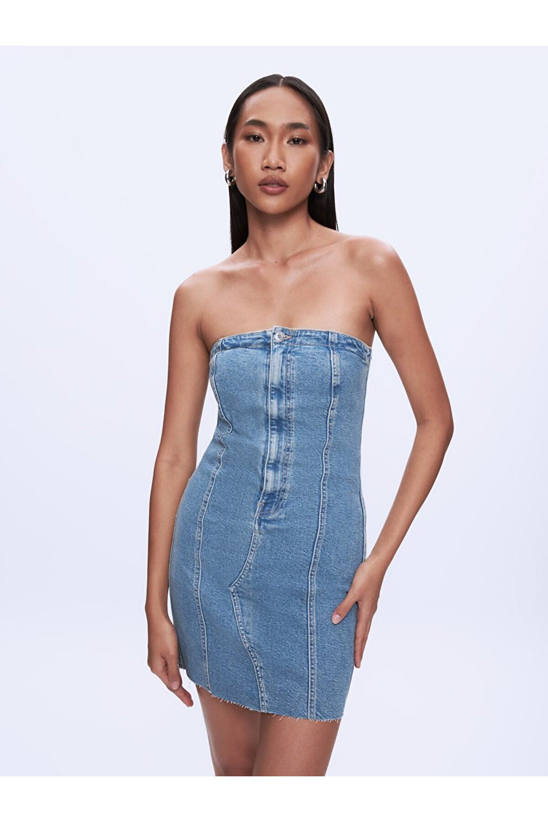 LTB Robe sans bretelles en jean Talısa