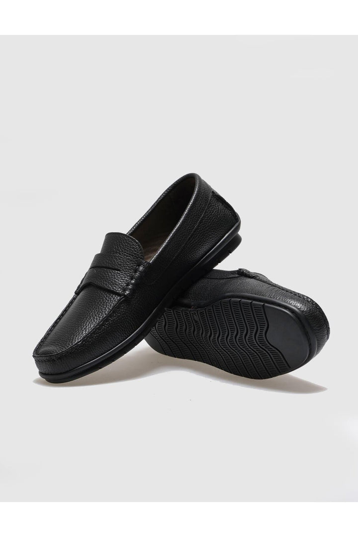 Cabani Shoes Chaussures décontractées pour hommes en cuir véritable avec ceinture noire - Noir