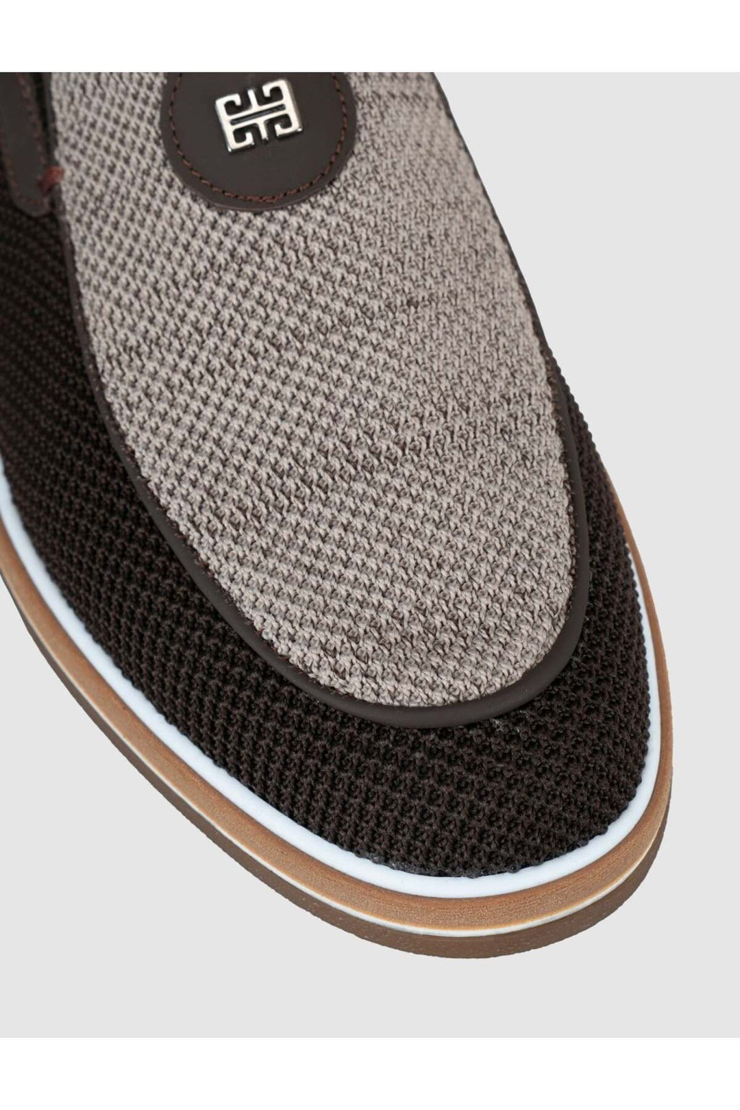 Cabani Shoes Mocassin en tricot homme en vison-chocolat - Multicolore