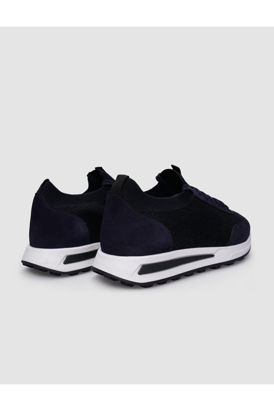 Cabani Shoes Baskets pour hommes en tricot bleu marine à lacets - Bleu marine