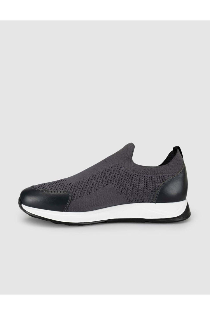 Cabani Shoes Chaussures en tricot pour hommes d'été grises avec détails en cuir - Gris