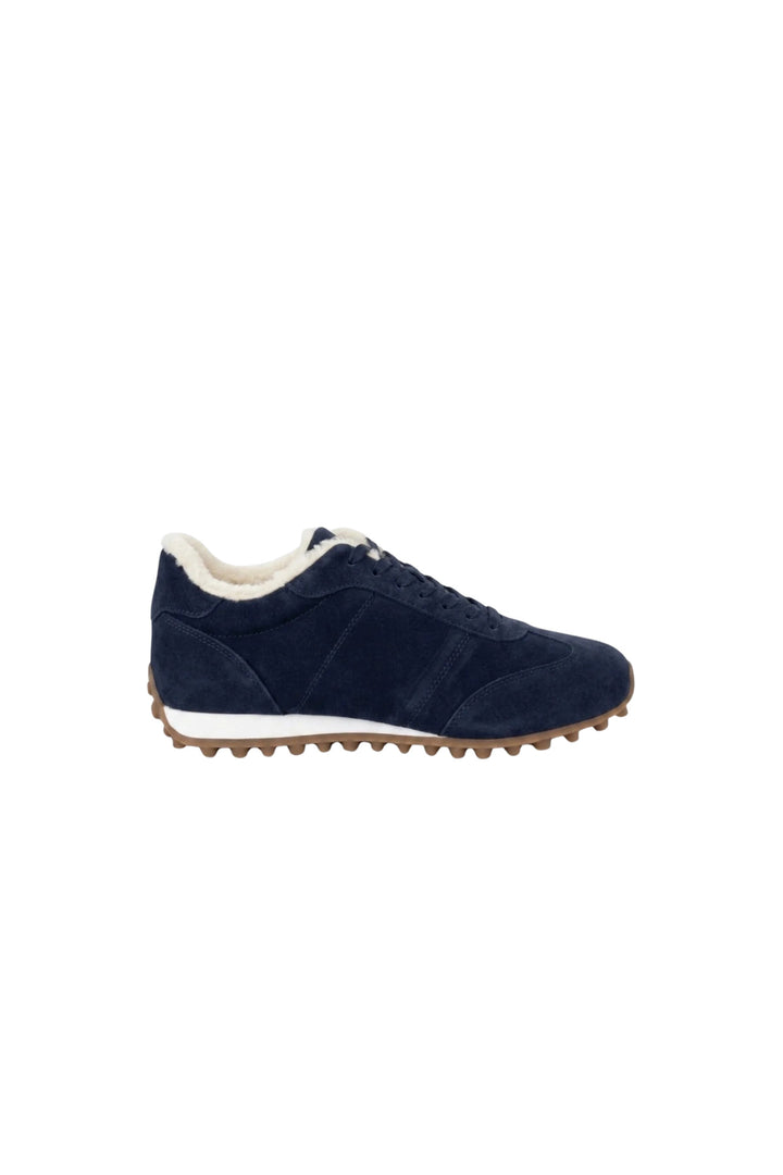 Wavelys VERONA Bleu marine Cuir Suédé Véritable, Intérieur Douillet et Chaud, Élégant, Semelle en Caoutchouc Flexible, Confortable Baskets Femme - Bleu marine