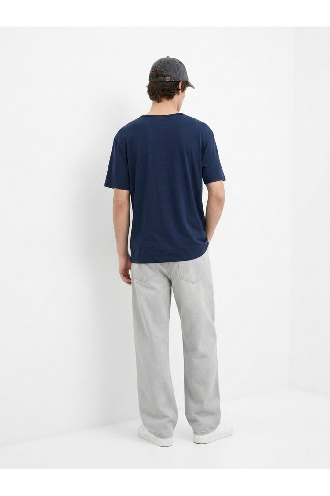 LTB T-shirt Basic Bleu marine Col V - Bleu marine