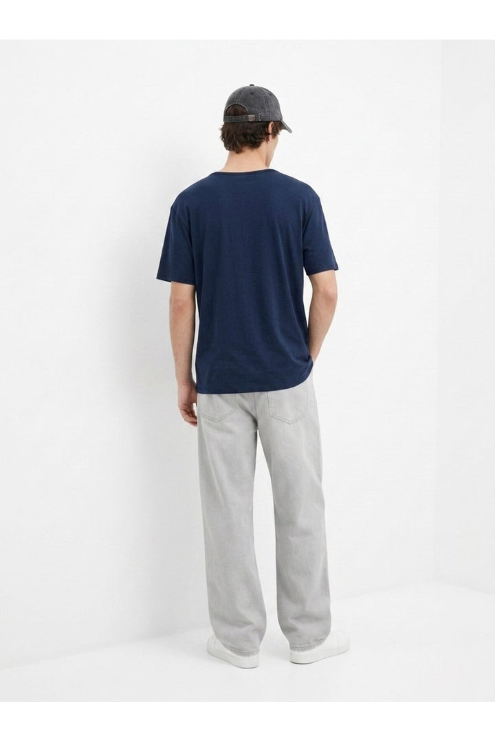 LTB T-shirt Basic Bleu marine Col V - Bleu marine