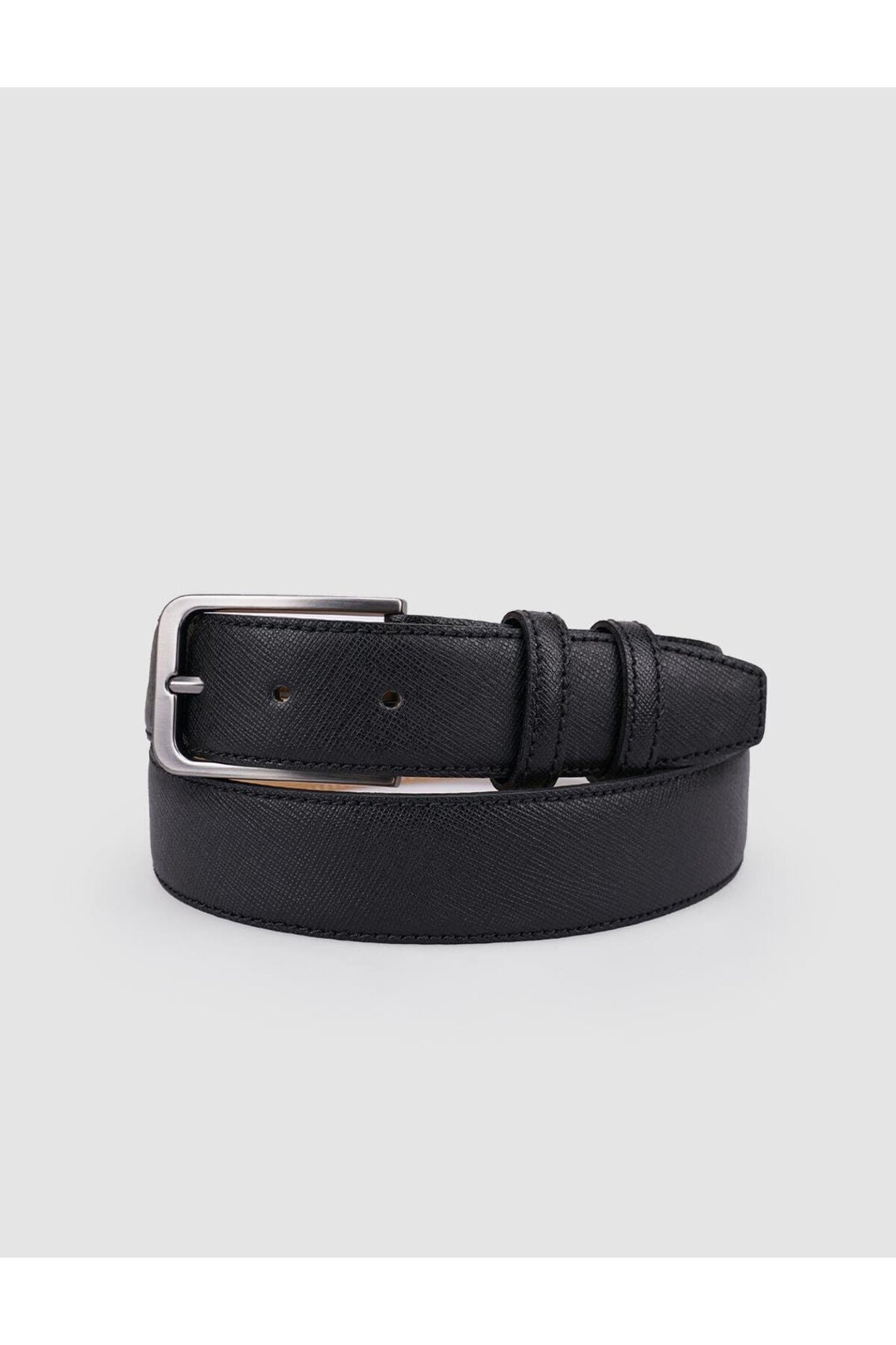 Cabani Shoes Ceinture quotidienne pour homme en cuir véritable noir à motif de 3,5 cm. - Multicolore