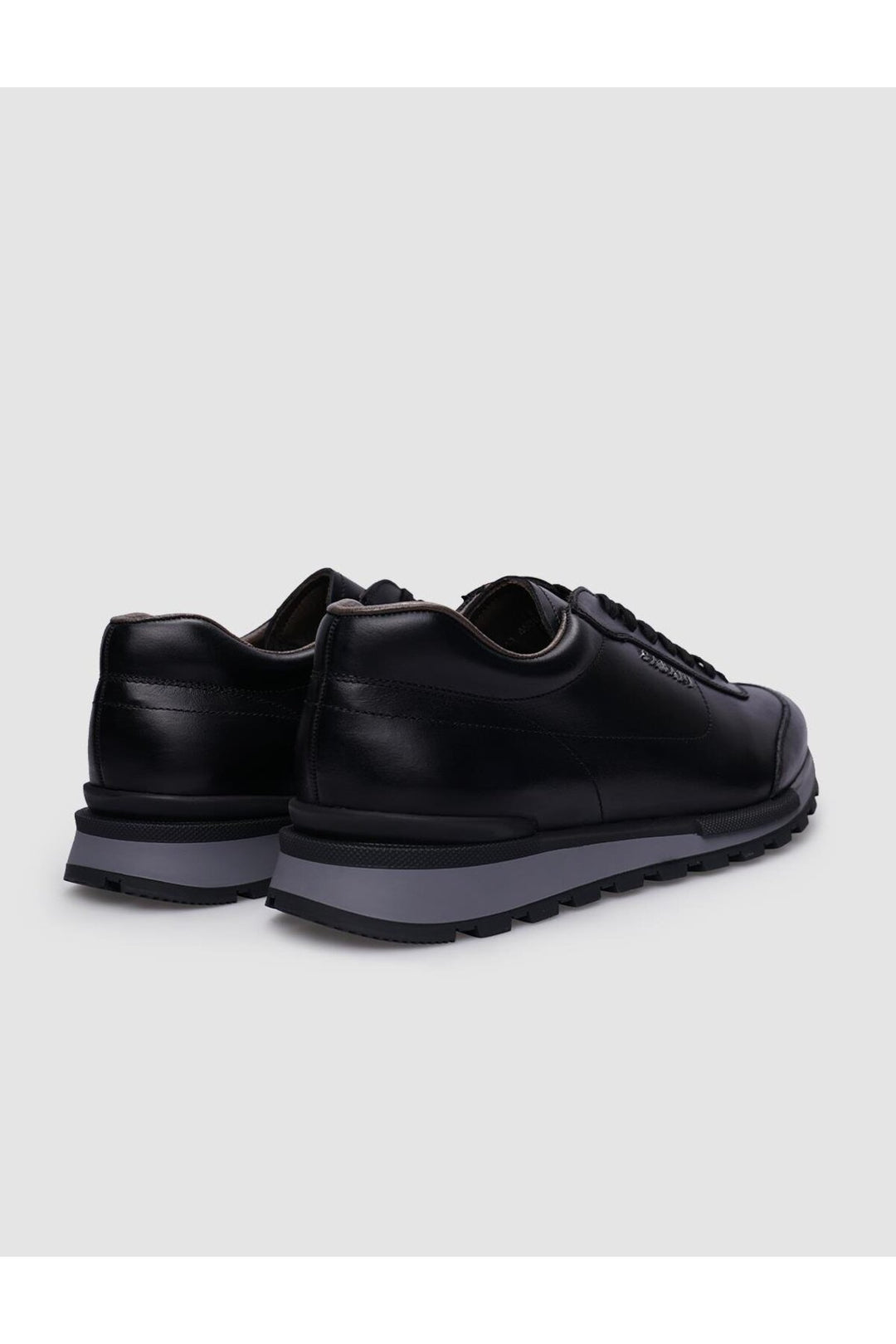 Cabani Shoes Lodi %100 Cuir Véritable Baskets Noires à Lacets pour Hommes - Noir