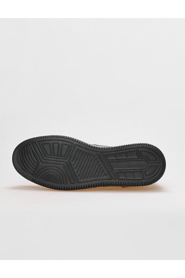 Cabani Shoes Chaussures de sport pour hommes en cuir véritable noires à lacets - Noir
