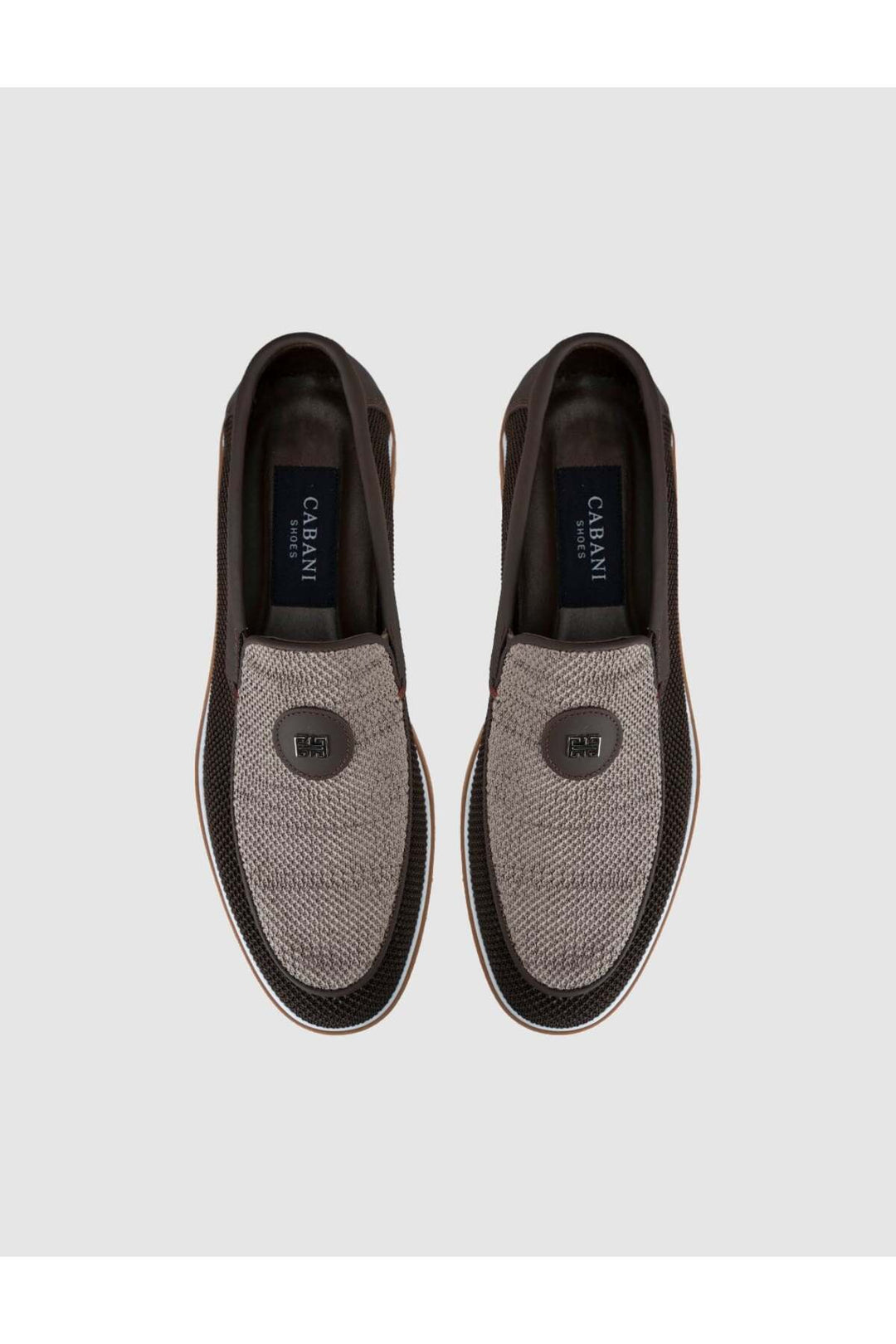 Cabani Shoes Mocassin en tricot homme en vison-chocolat - Multicolore