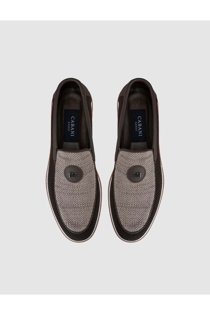 Cabani Shoes Mocassin en tricot homme en vison-chocolat - Multicolore