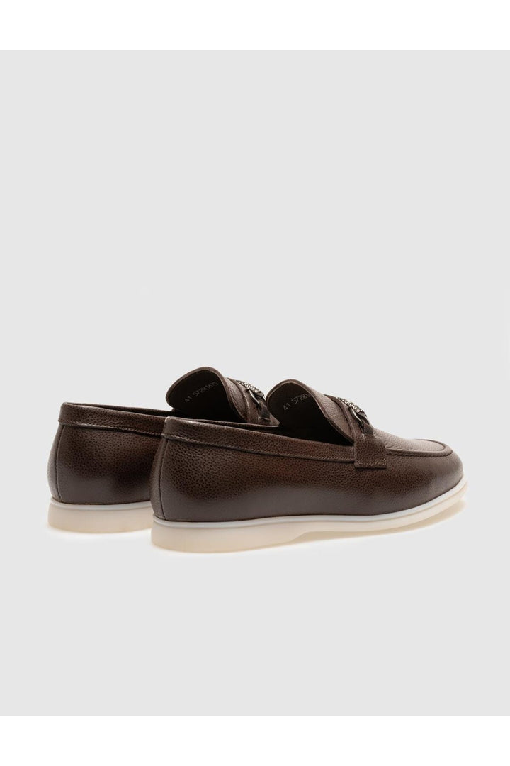 Cabani Shoes Chaussures de ville pour hommes en cuir véritable marron avec boucle - Marron