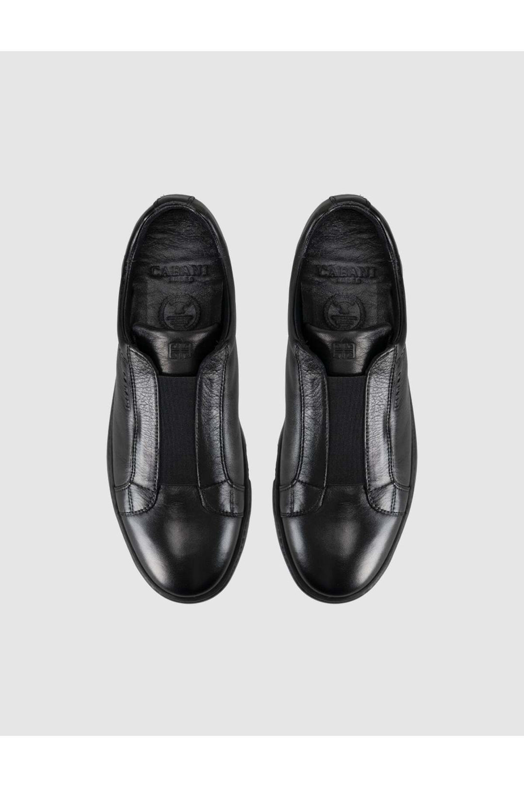 Cabani Shoes Baskets décontractées pour hommes en cuir véritable noir - Multicolore