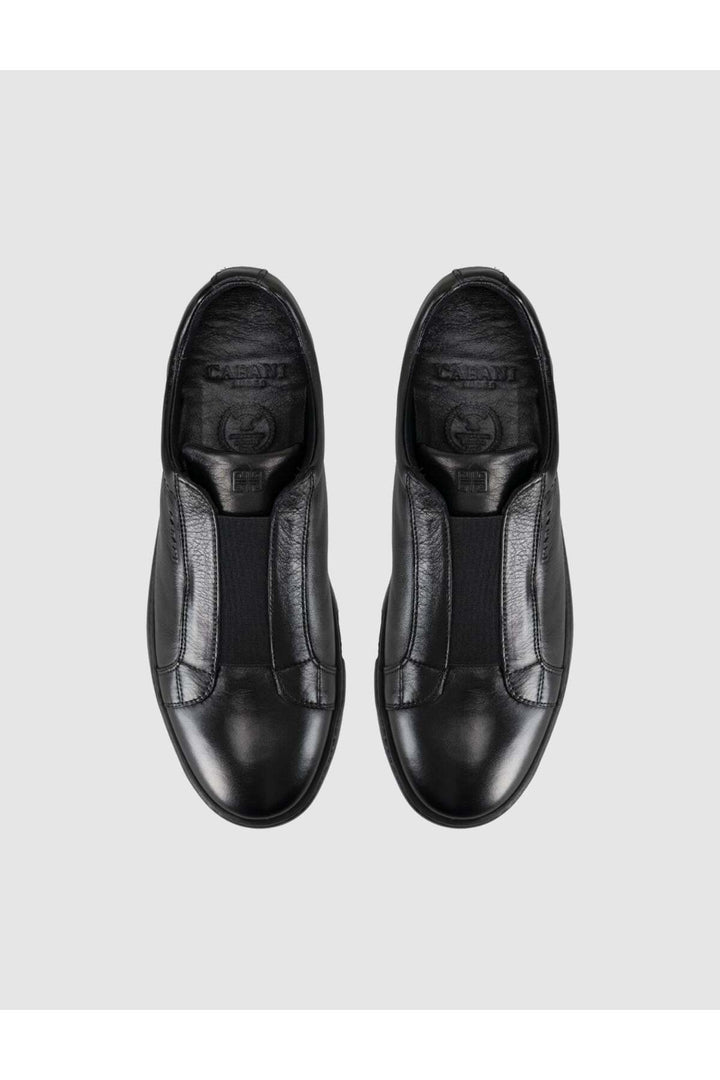 Cabani Shoes Baskets décontractées pour hommes en cuir véritable noir - Multicolore