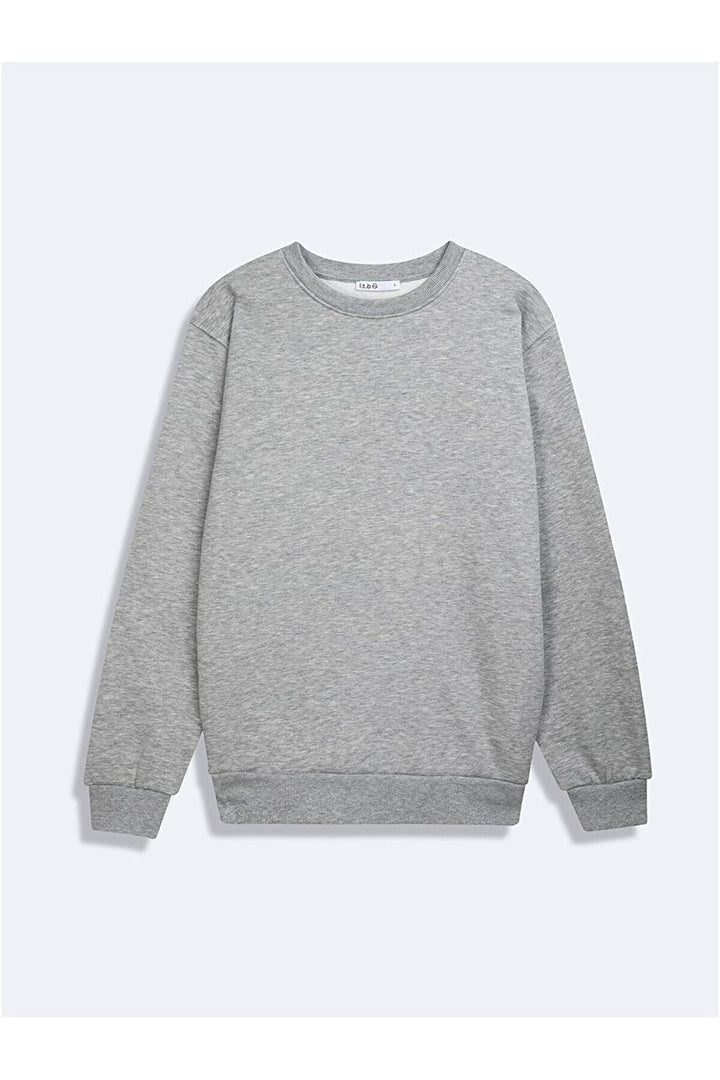 LTB Sweat gris à manches longues et à col zéro