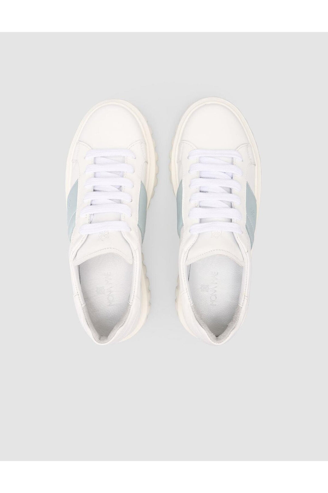 Cabani Shoes MonaMae 100% Cuir Véritable Blanc - Blanc / Bleu