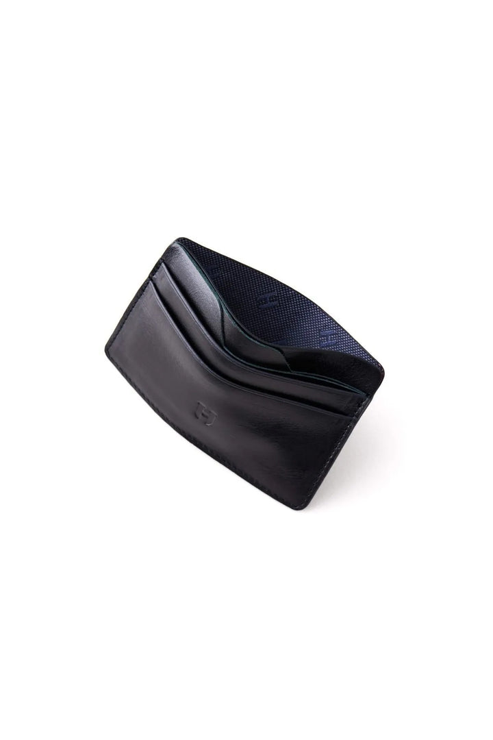 helmbrook Hommes - Cuir véritable - Porte-cartes mince - Protection RFID - Elton - Noir