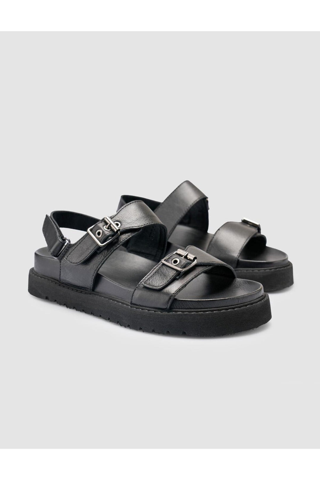 Cabani Shoes %100 Cuir véritable Sandales noires pour femmes - Multicolore
