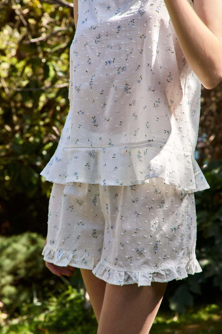 Lovely Things Mini short en voile printanier Bas de pyjama - Blanc