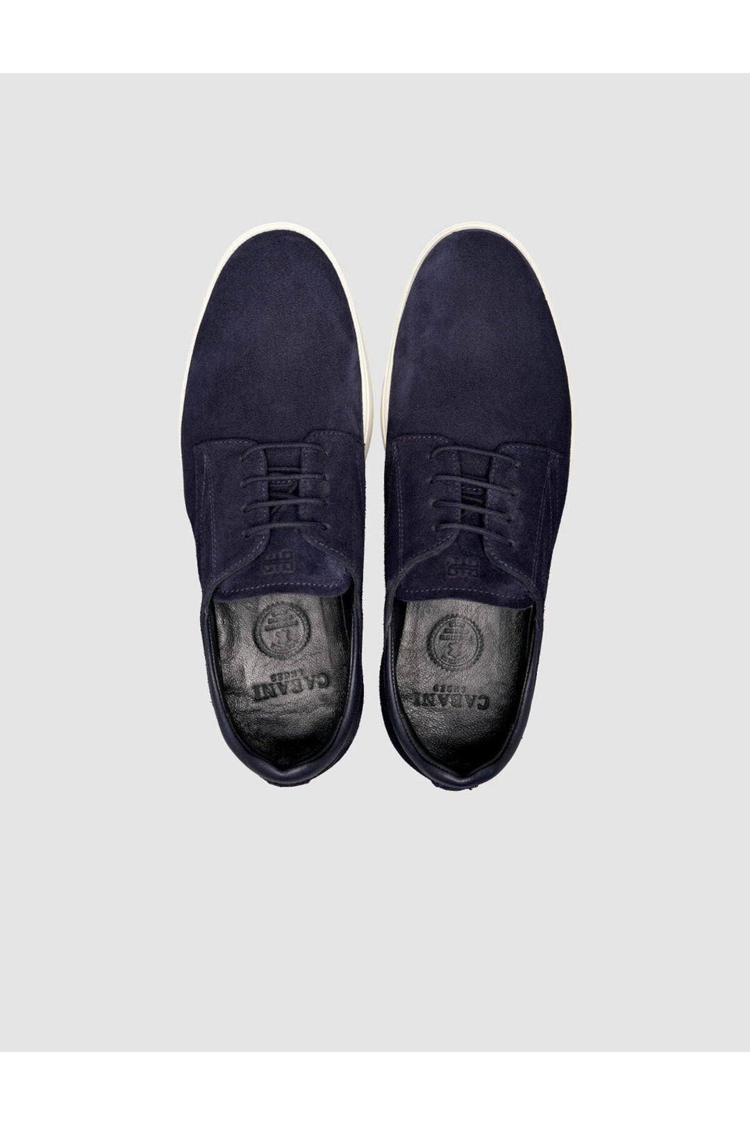 Cabani Shoes Bleu marine Suédé Texture Cuir Véritable de Veau Chaussures à Lacets pour Homme - Bleu marine
