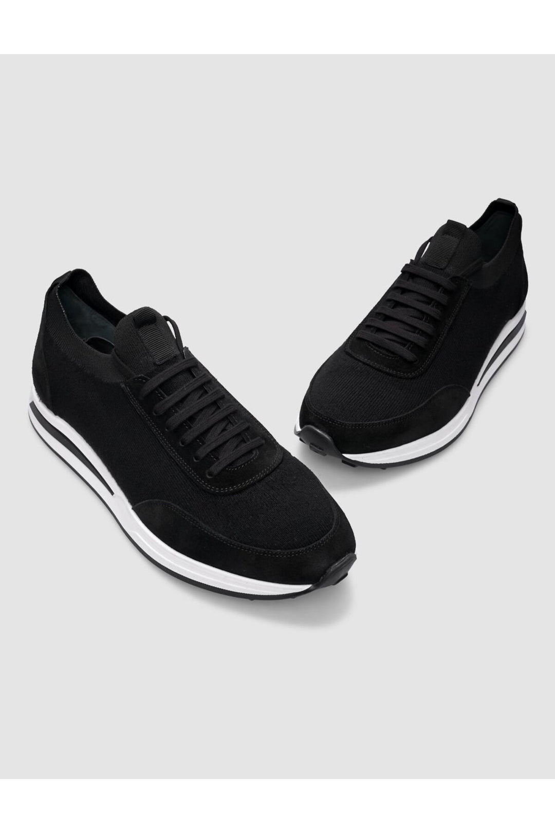Cabani Shoes Baskets pour hommes en tricot noir avec lacets - Noir