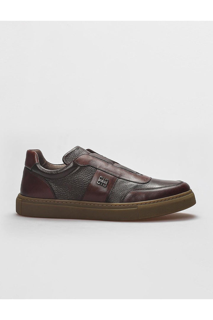 Cabani Shoes Chaussures de sport pour hommes en cuir véritable marron - Marron