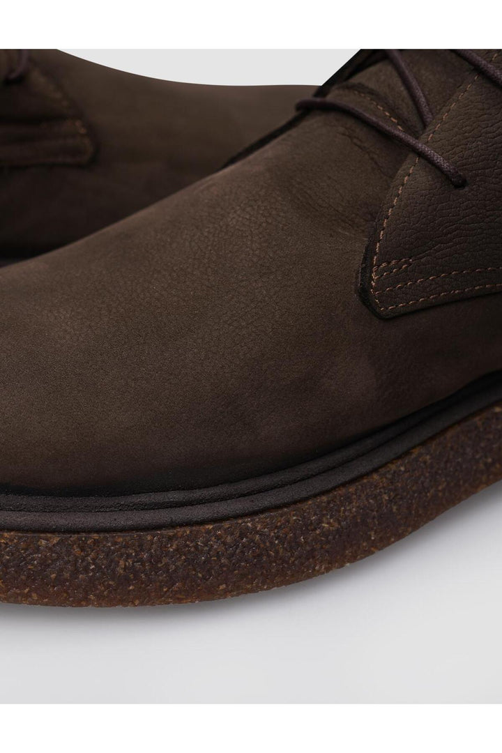 Cabani Shoes Bottines pour hommes en nubuck kaki 100% cuir véritable avec lacets - Multicolore