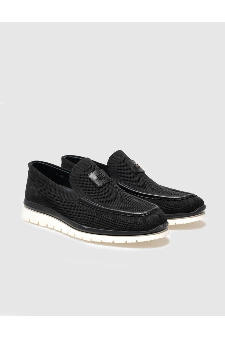 Cabani Shoes Chaussures de ville pour hommes en tricot noir - Multicolore