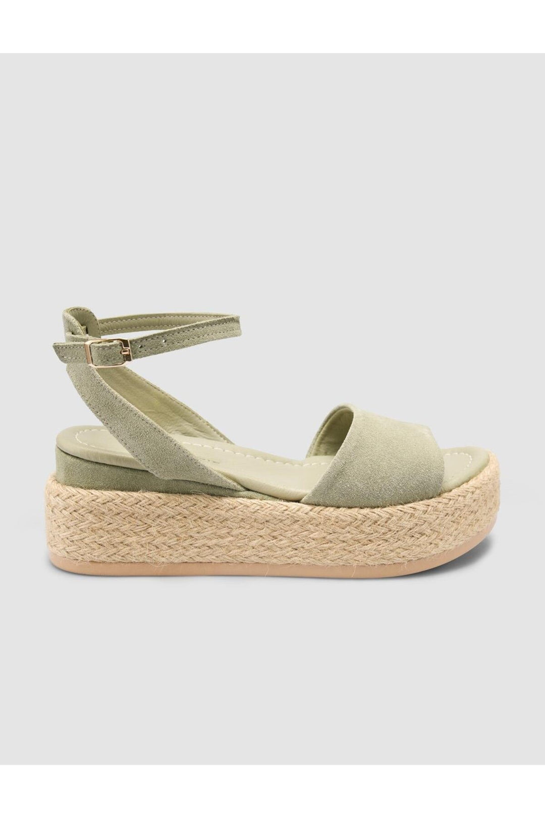 Cabani Shoes %100 Cuir véritable Sandales en suède vertes pour femmes - Vert