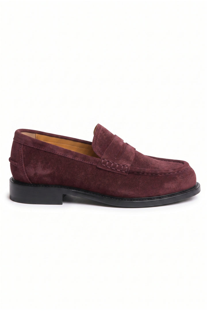 Wavelys Carmen Bordeaux Chaussures élégantes et confortables en cuir suédé véritable pour l'école et le travail au quotidien - Bordeaux