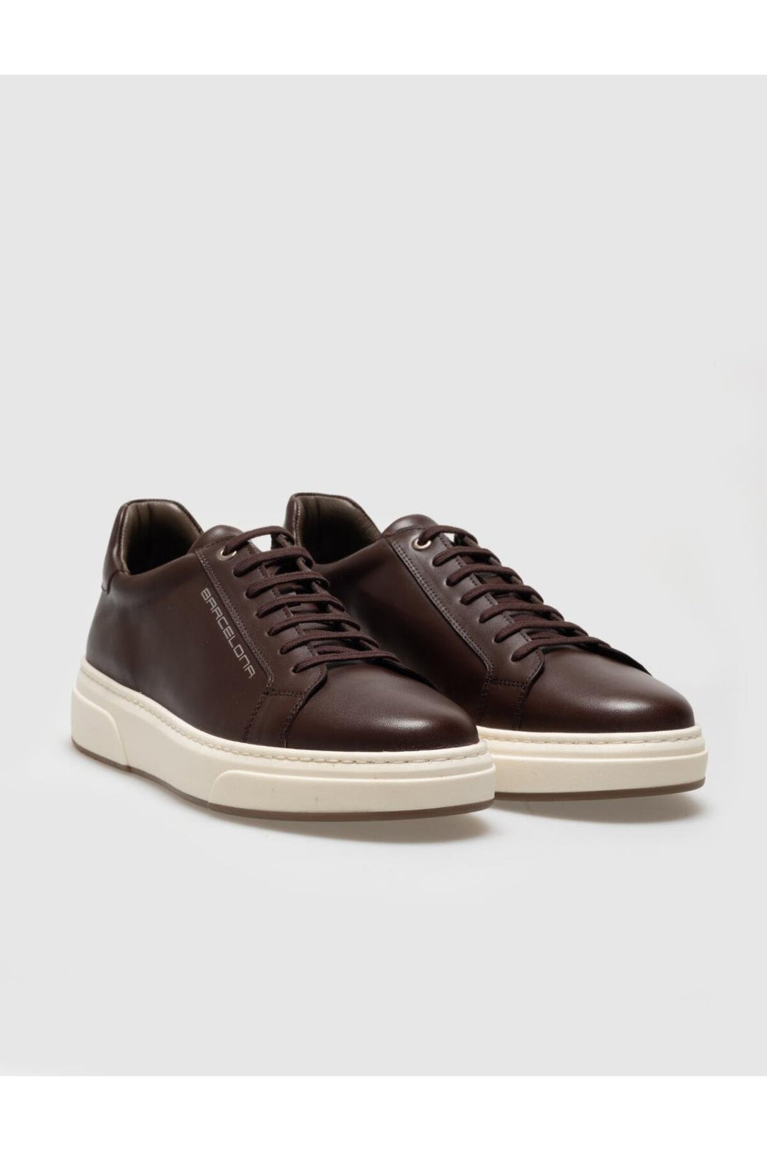 Cabani Shoes Chaussures de sport pour hommes en cuir véritable marron à lacets - Marron