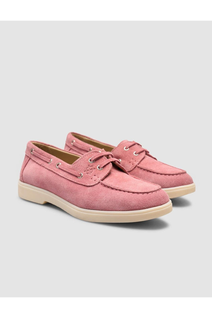 Cabani Shoes Renavex MonaMae %100 Cuir Véritable Suède Poudré Chaussures Bateau Femme Quotidien - Poudre