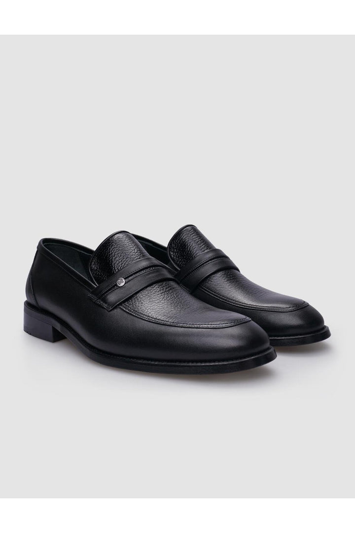 Cabani Shoes Chaussures classiques pour hommes en cuir véritable noir avec détails de ceinture à 100%. - Multicolore
