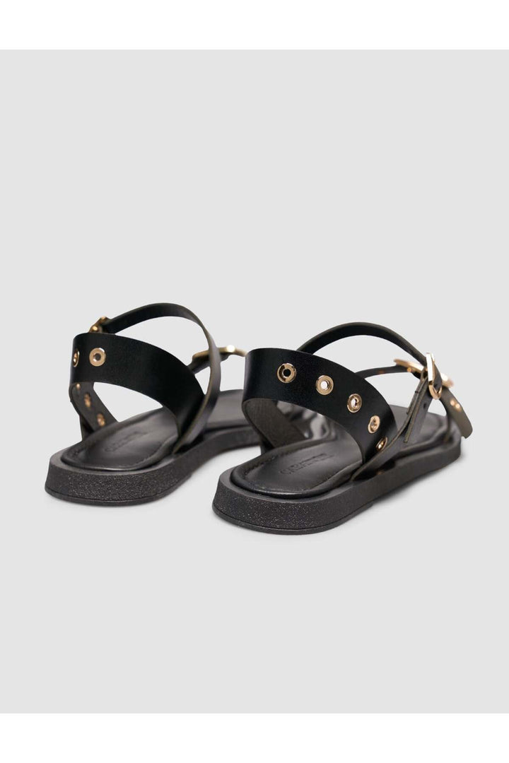 Cabani Shoes Sandales pour femmes en cuir véritable avec boucle noire - Multicolore