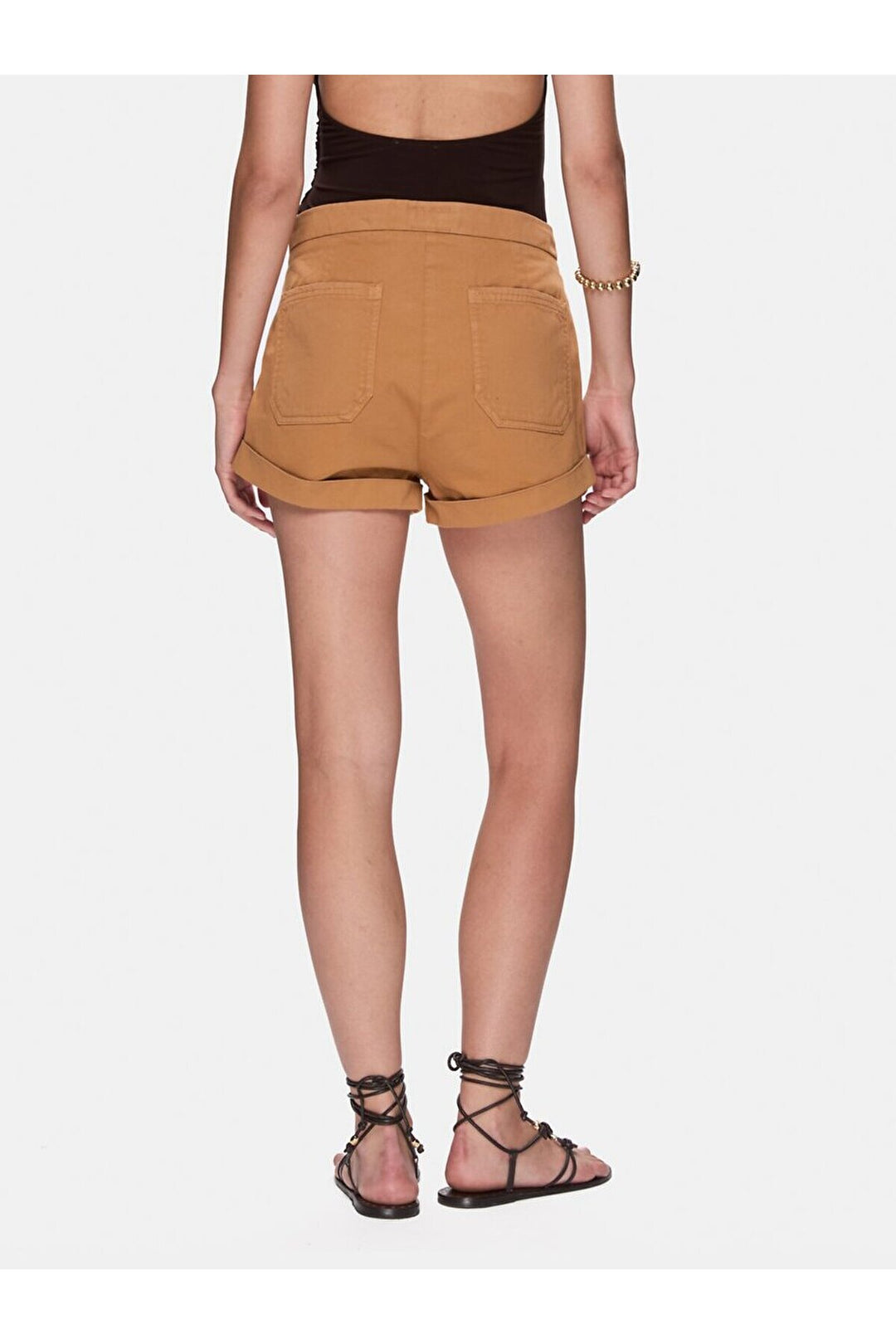 LTB Mini short classique marron en gabardine