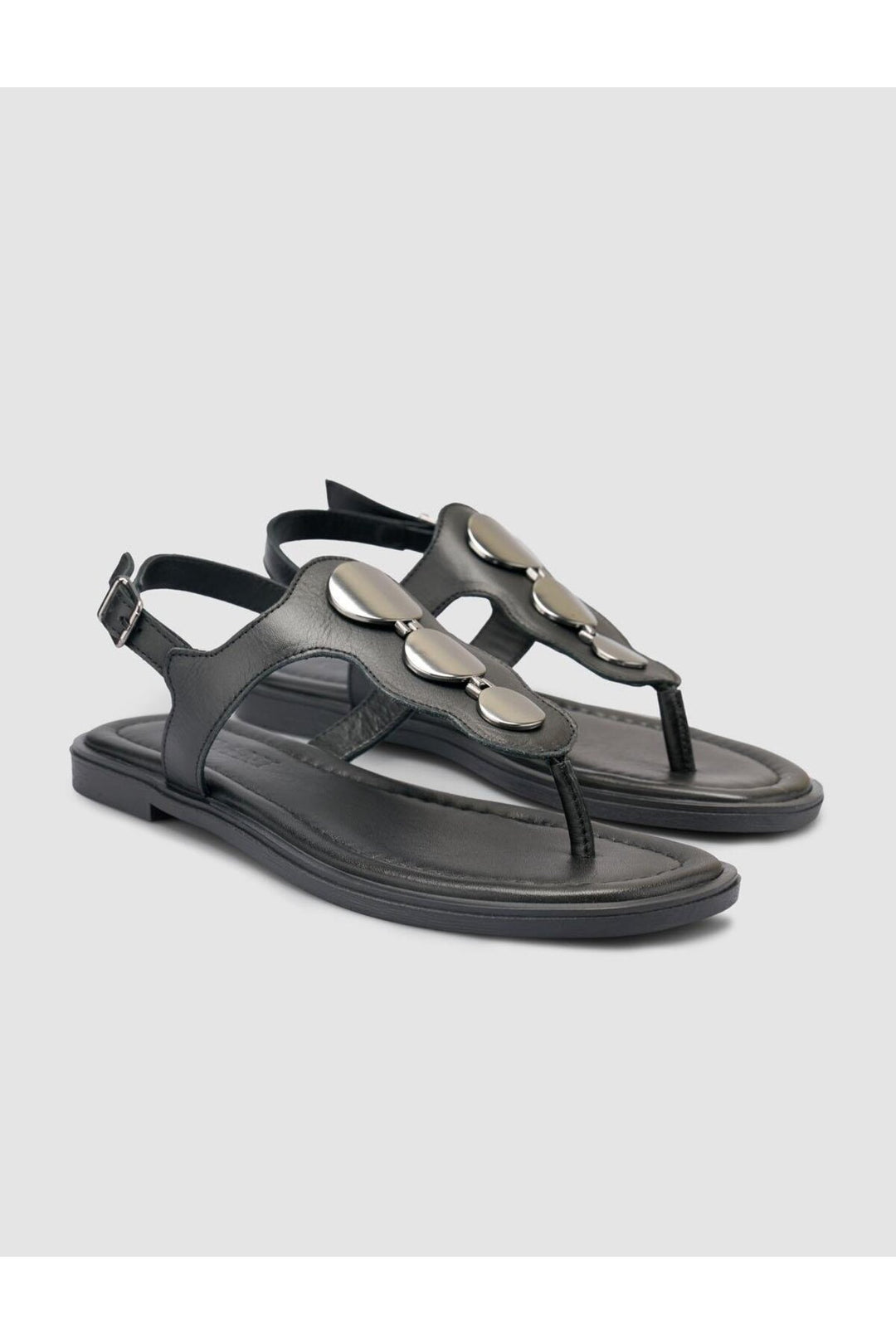 Cabani Shoes %100 Cuir véritable Sandales noires pour femmes - Multicolore