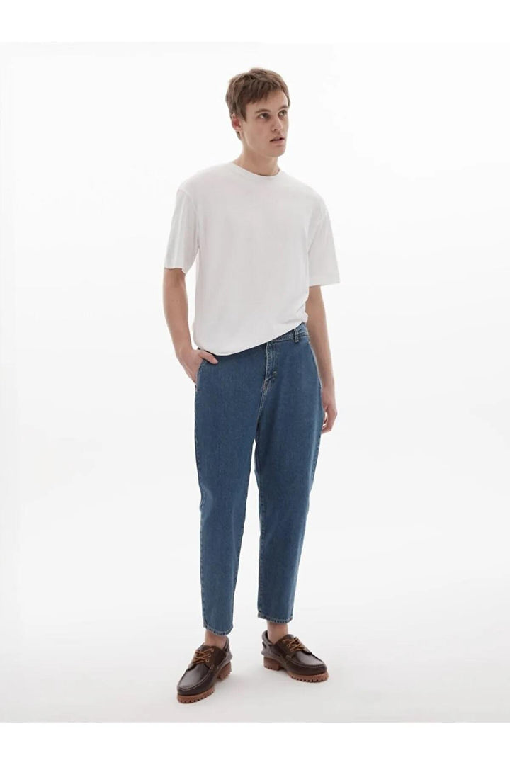 LTB T-shirt blanc ample à manches courtes Zero Collar Pressure