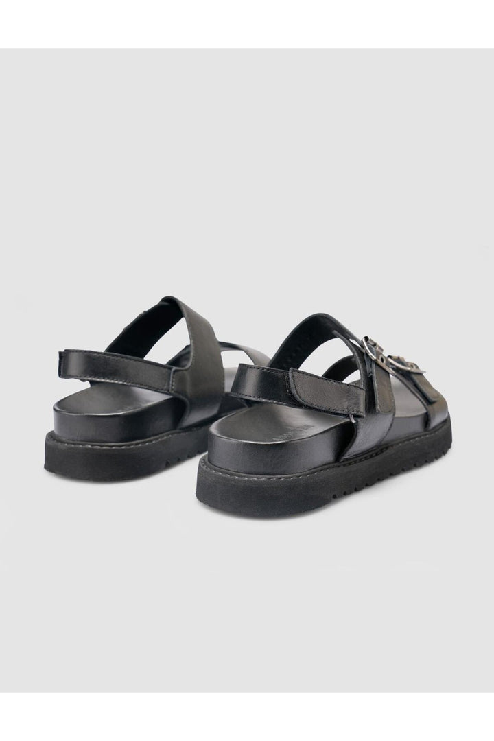 Cabani Shoes %100 Cuir véritable Sandales noires pour femmes - Multicolore