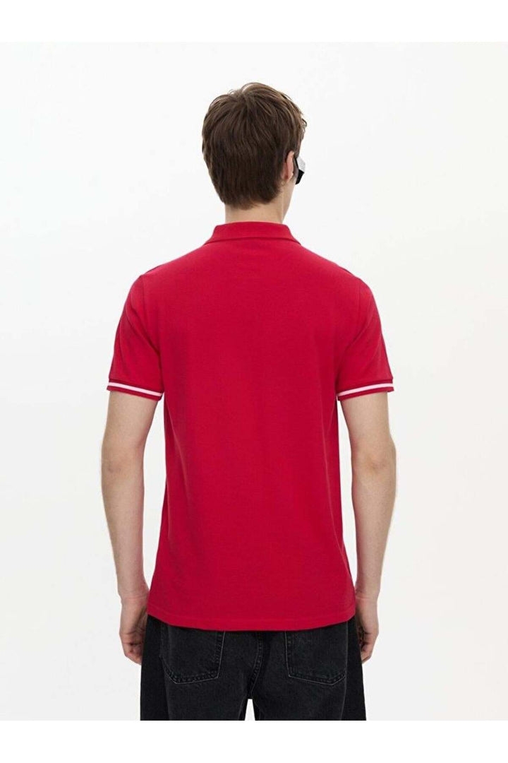LTB Tee-shirt à manches courtes avec col polo Pressed Regular Red