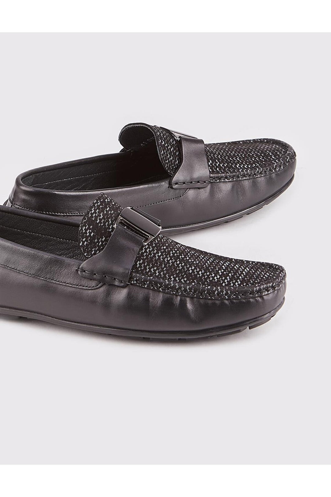Cabani Shoes Chaussures Loafers pour Hommes en Cuir Véritable Noir avec Design Spécial - Noir