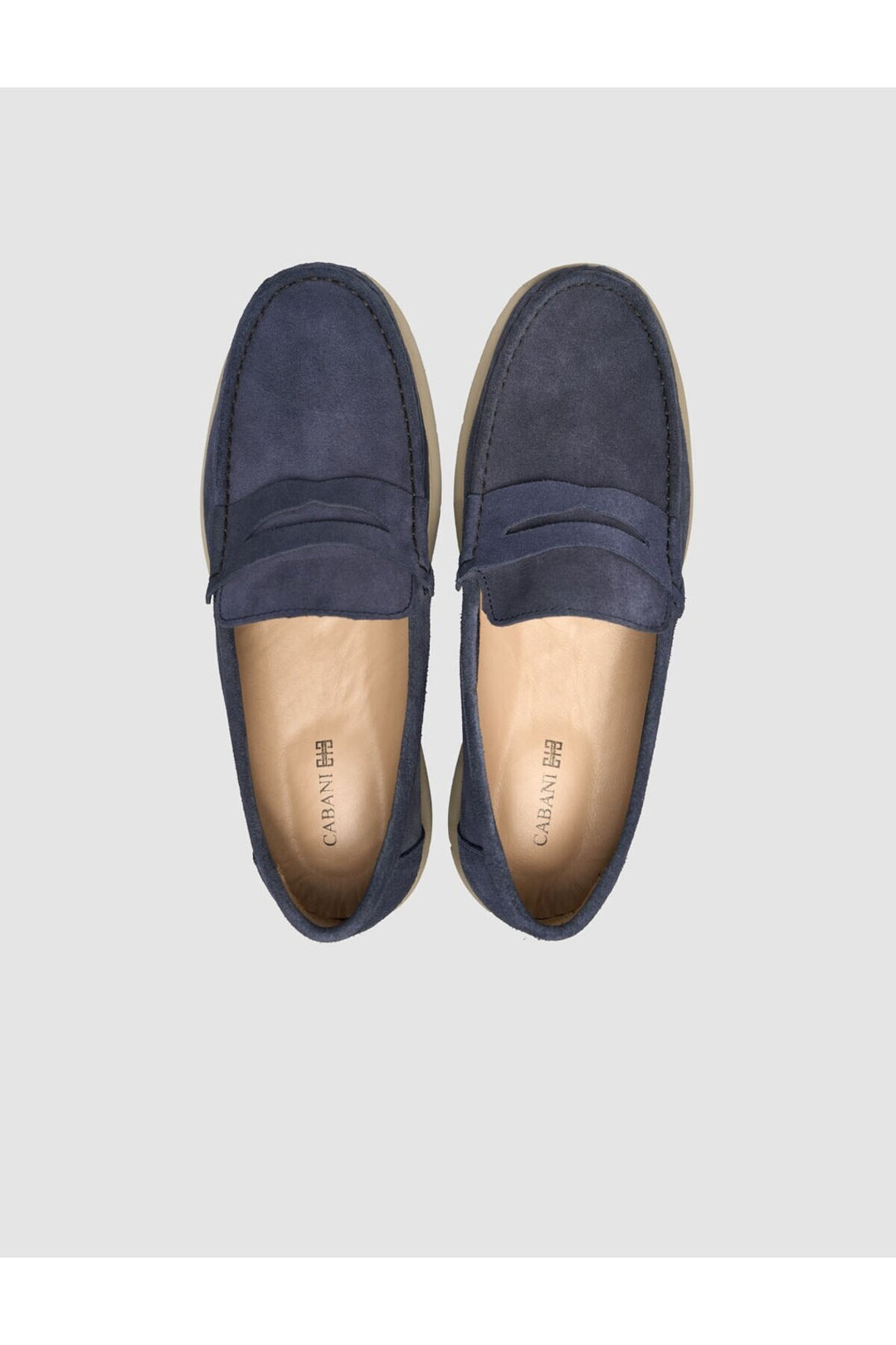 Cabani Shoes Bleu marine Cuir Véritable Chaussures Loafer pour Homme - Bleu marine