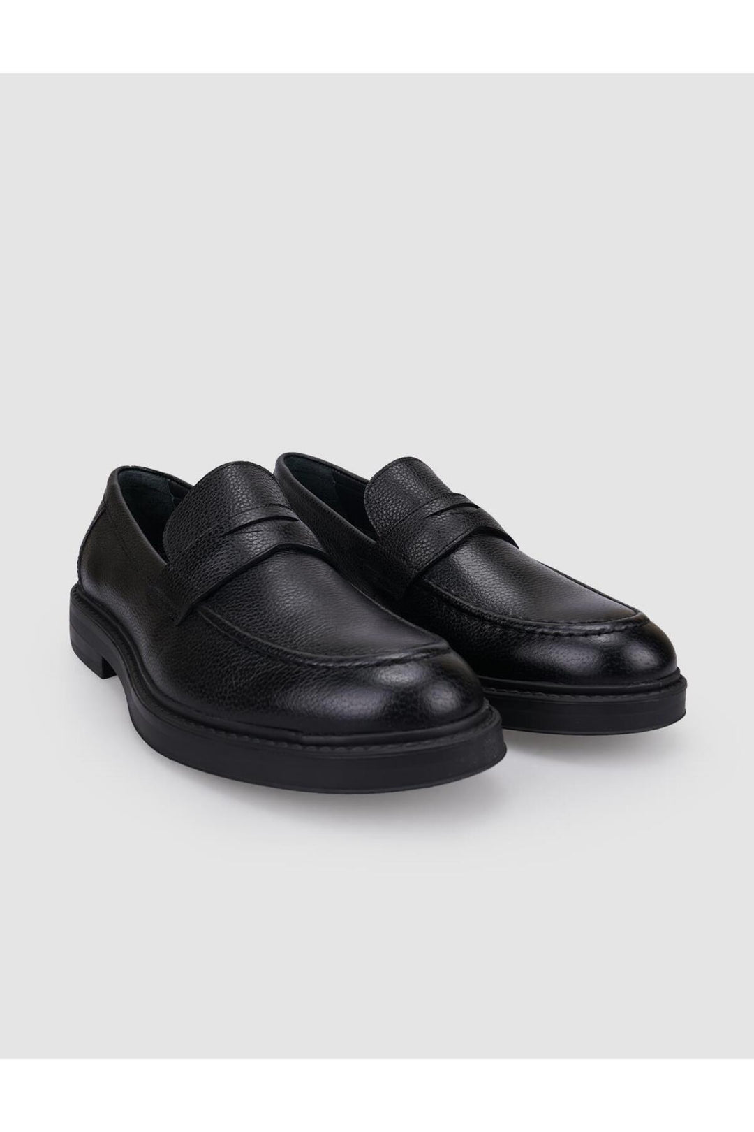 Cabani Shoes Loafer pour homme en cuir véritable noir avec détails de ceinture Villara. - Multicolore