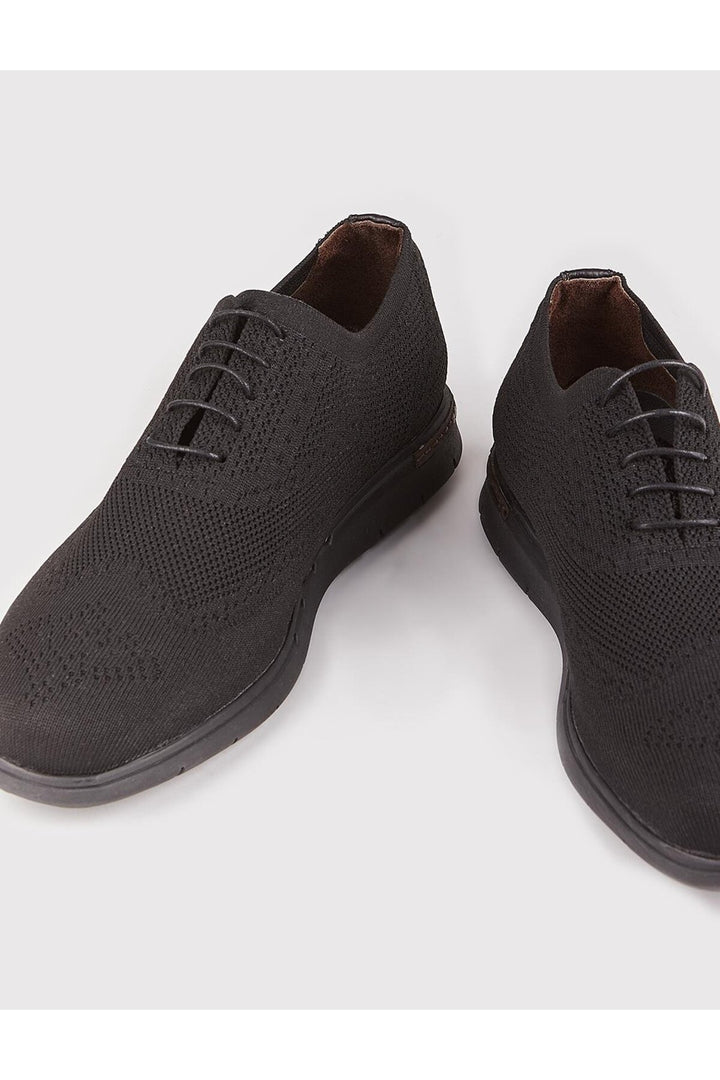 Cabani Shoes Chaussures de ville à lacets pour hommes en tricot noir - Multicolore
